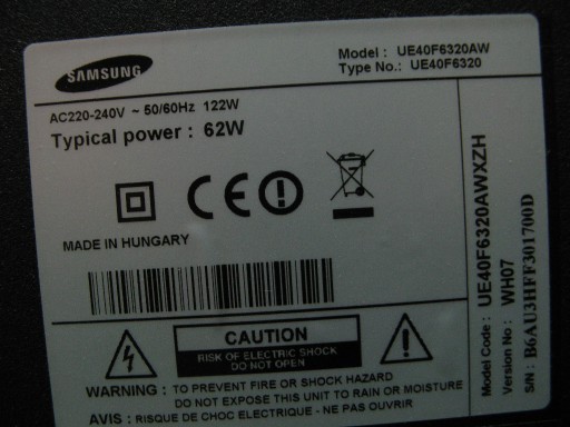 Zdjęcie oferty: LED Samsung UE40F6320AW - listwy, części, panel .