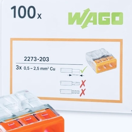 Zdjęcie oferty: Szybkozłączka WAGO 100x 2273-203