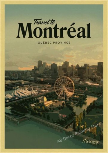 Zdjęcie oferty: PIĘKNY plakat vintage MONTREAL Kanada