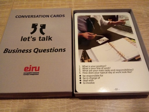 Zdjęcie oferty: EIRU: Business Questions, karty do j. angielskiego