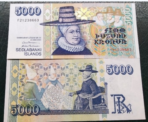 Zdjęcie oferty: Islandia 5000 kron  2001 UNC 