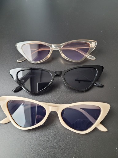 Zdjęcie oferty: Okulary słoneczne cat eye kocie oprawki 3 pary