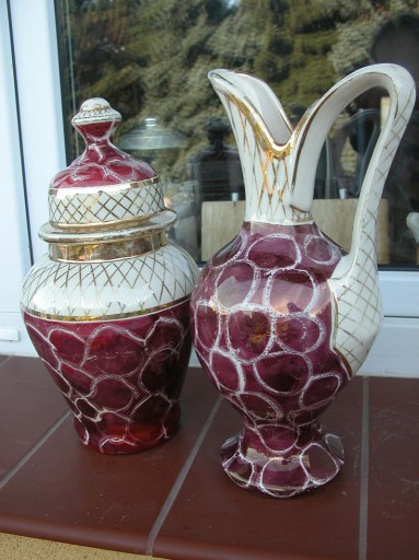 Zdjęcie oferty: włoski dzban i waza z porcelany stara