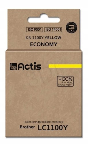 Zdjęcie oferty: Tusz Actis KB-1100Y do Brother żółty (yellow)