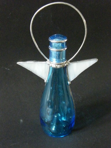 Zdjęcie oferty: Handmade dekoracja szkło niebieski aniołek witrażo