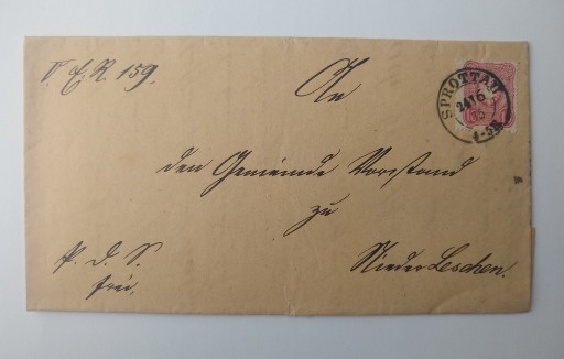 Zdjęcie oferty: List z miejscowości Sprottau z roku 1875