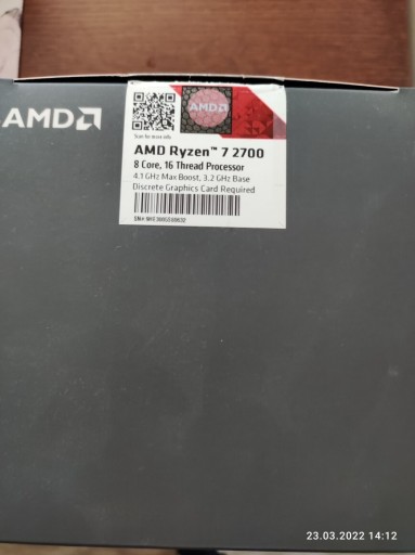 Zdjęcie oferty: Procesor AMD Ryzen 7 2700