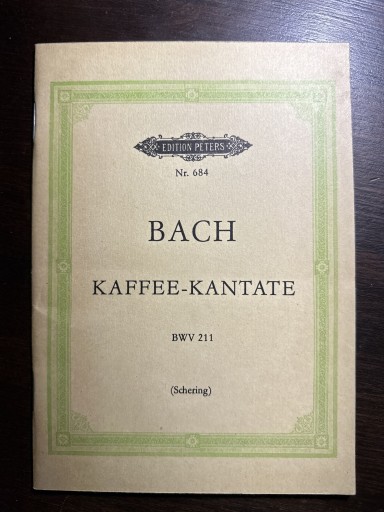 Zdjęcie oferty: Bach Kaffee Kantate BWV 211 partytura