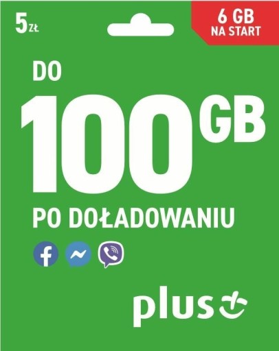 Zdjęcie oferty: Nowy starter 100 gb  + 6 GB na start plus na kart