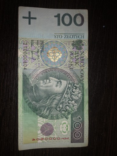 Zdjęcie oferty: 100 złotych z niskim numerem, ma dobry stan.      