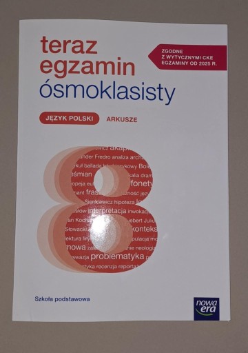 Zdjęcie oferty: Arkusze egzaminacyjne z j. polskiego dla klas ósmych
