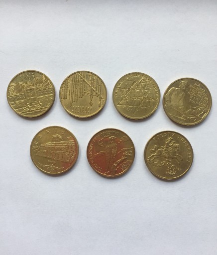 Zdjęcie oferty: Zestaw 7szt 2zł 2008N.Gold, st.UNC,śr28mm,w8,15g