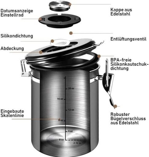 Zdjęcie oferty: BFB 304 Hermetyczny pojemnik na kawę 1.8L