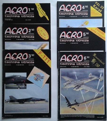 Zdjęcie oferty: AERO Technika Lotnicza > rocznik 1992 > 11 szt.