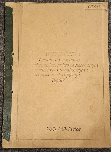 Zdjęcie oferty: Instrukcja DTR zaworu bezpieczeństwa z lat 70.