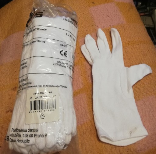 Zdjęcie oferty: Rękawice białe, 100% bawełna 