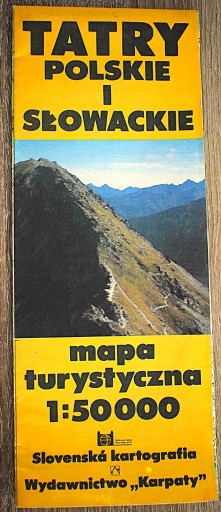 Zdjęcie oferty: Tatry polskie i słowackie, mapa turystyczna z 1991 stan bardzo dobry.