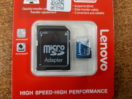 Zdjęcie oferty: Karta pamięci LENOVO sd Micro 250 gb + ADAPTER