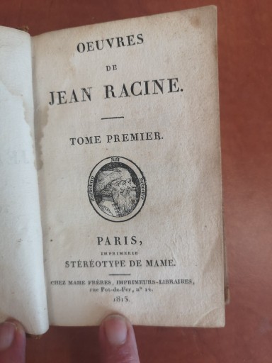 Zdjęcie oferty: Oeuvres au Jean Racine wyd 1815