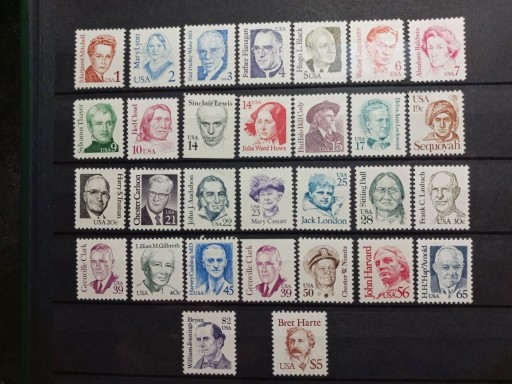 Zdjęcie oferty: USA 1986-91 Wielcy Amerykanie znaczki pocztowe 