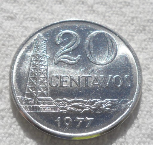 Zdjęcie oferty: Brazylia 20 centavo 1977 Wieża wiertnicza Ropa