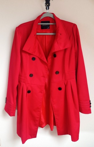 Zdjęcie oferty: Płaszcz czerwony wiosenny trencz dwurzędowy M/L