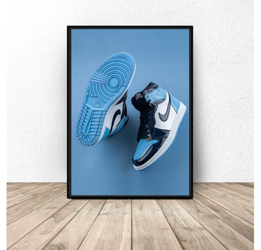 Zdjęcie oferty: Plakat Nike Air Jordan 1 Blue Chill Ozdoba A3