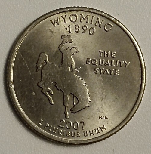 Zdjęcie oferty: Rzadka Moneta USA QUARTER WYOMING 25 CENTÓW 2007