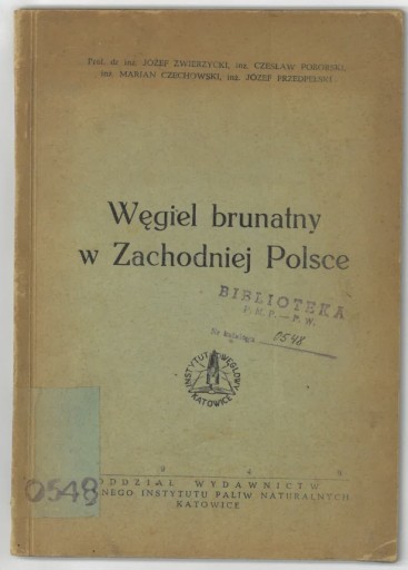 Zdjęcie oferty: Węgiel brunatny w Zachodniej Polsce - 1949