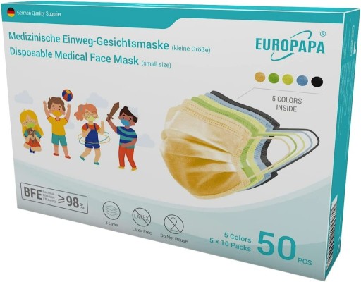 Zdjęcie oferty:  3-warstwowe maski dla dzieci, Mix Kolor  50szt 