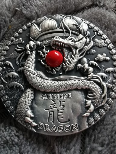Zdjęcie oferty: Srebrna moneta Chiński Smok 2oz.
