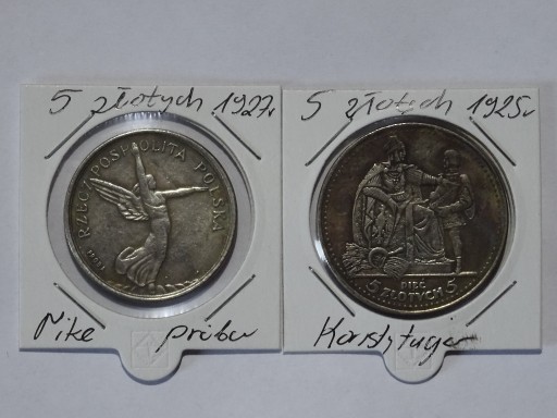 Zdjęcie oferty: 5zł.1925,1927 Konstyt.,Nike monety kolekcjonerskie