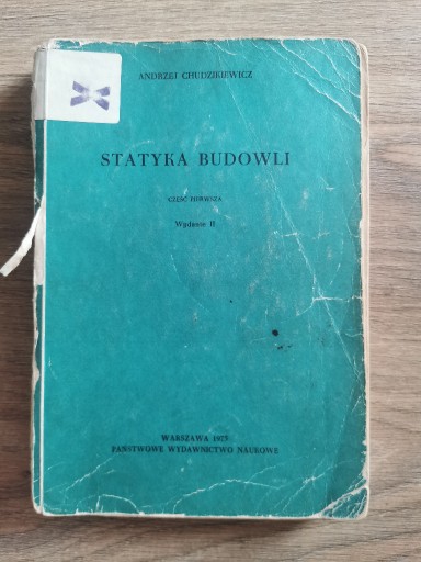 Zdjęcie oferty: STATYKA BUDOWLI  Andrzej Chudzikiewicz