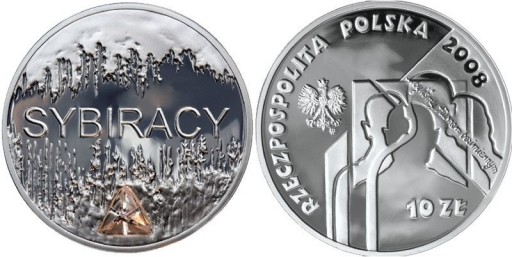 Zdjęcie oferty: 10 złotych 2008 SYBIRACY mennicze, Ag 925