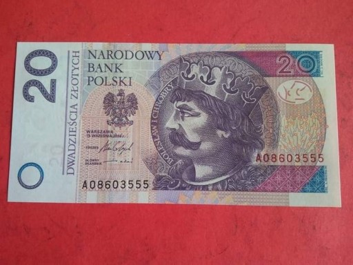 Zdjęcie oferty: 20 ZŁ 2016 AO STAN UNC SERIA PRZEJŚCIOWA