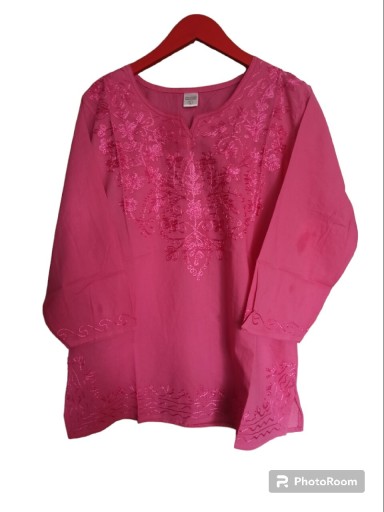 Zdjęcie oferty: Krótka tunika z Indii, różowa, 100% bawełna, XL