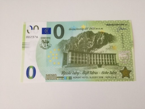 Zdjęcie oferty: Banknot 0 Euro Memo Słowacja HIT !!!