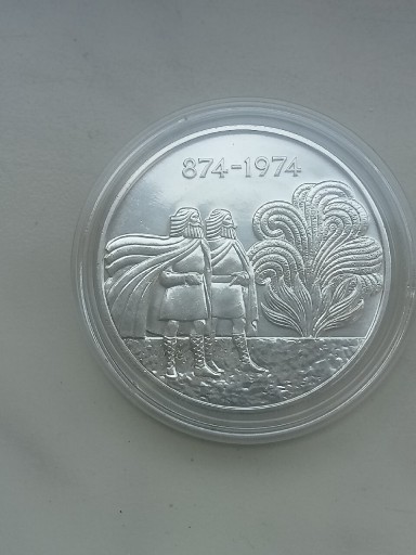 Zdjęcie oferty: Islandia 1000 koron 1974 r 1100 Rocznica srebro 