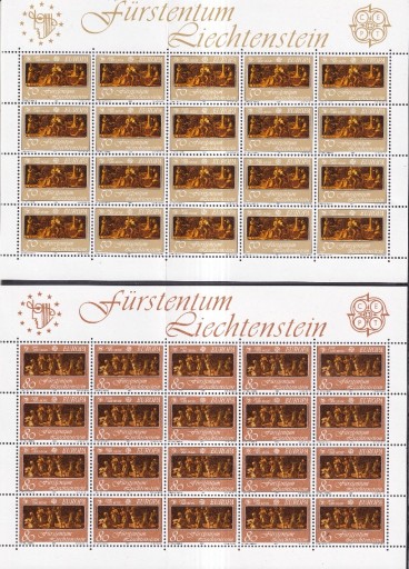 Zdjęcie oferty: Lichtenstain 1985 arkusze mi.866-867 kat.35€.
