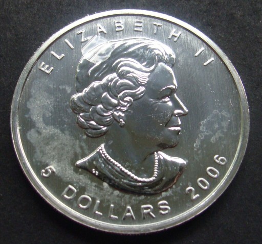 Zdjęcie oferty: Kanada 5 Dolarów 2006 - Srebro 999/1 uncja