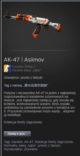 Zdjęcie oferty: AK-47 | Asiimov skin cs2