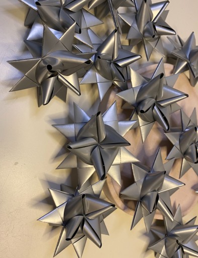 Zdjęcie oferty: Gwiazdki na choinkę handmade srebrne duże komplet