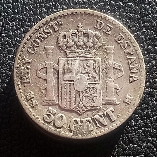 Zdjęcie oferty: A38 Hiszpania 50 centimos 1880 Alfonso XII