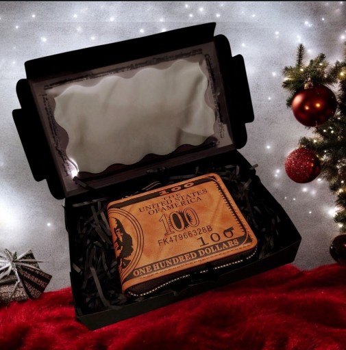 Zdjęcie oferty: Ekskluzywny portfel męski prezent camel 100 $ dolarów czarne pudełko gratis