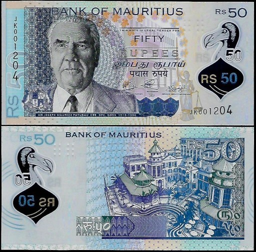 Zdjęcie oferty: * MAURITIUS 50 rupii 2021 P-65b stan UNC polimer