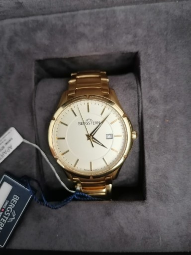 Zdjęcie oferty: Ładny złoty Męski zegarek BERGSTEN z datownikiem 