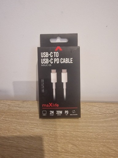 Zdjęcie oferty: KABEL USB-C DO USB-C PD 3.0 MAXLIFE MXUC-05 20W 2M