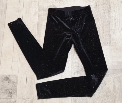 Zdjęcie oferty: Legginsy getry welur z brokatem czarne H&M 164cm