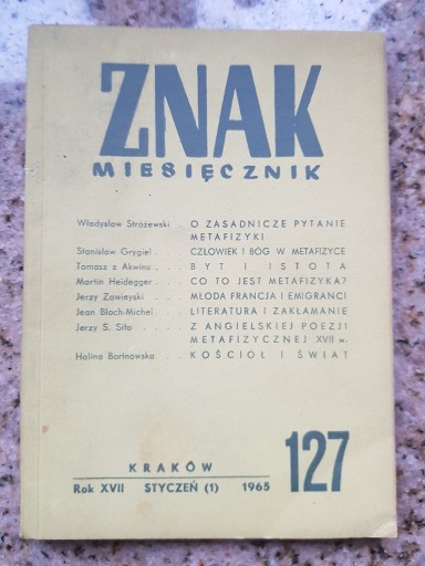 Zdjęcie oferty: Znak miesięcznik nr 127. Metafizyka