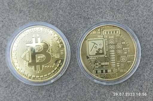 Zdjęcie oferty: MONETA BITCOIN PLATEROWANA 24 K ZLOTEM;-) TANIO !!